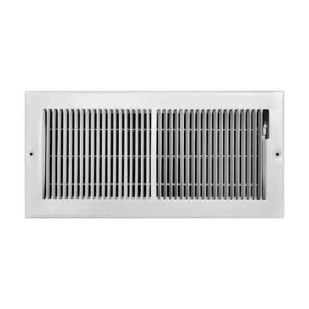 True Aire Tru Aire 6 in. H X 14 in. W 2-Way Powder Coat White Steel Floor Baseboard Register C123M 14X06